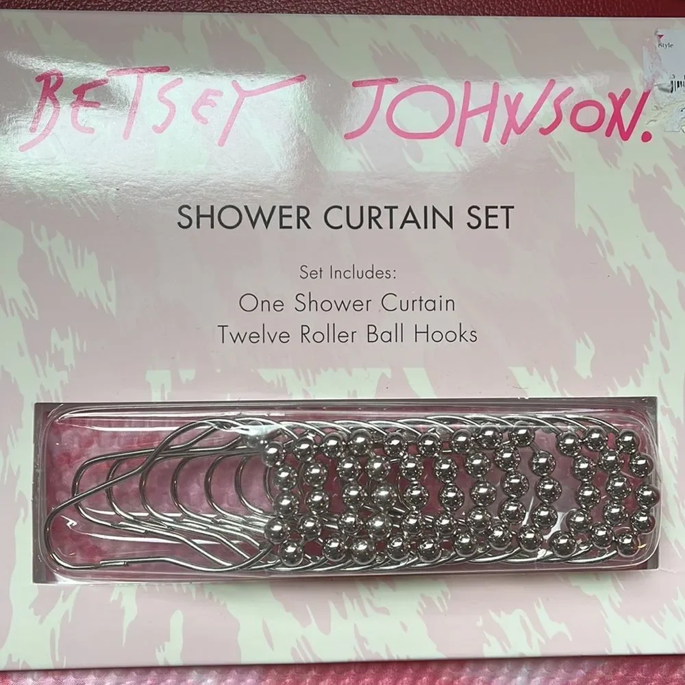 NWT Betsey Johnson shower curtain with hooks